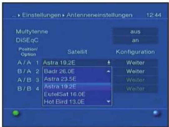 Telestar Teledigi 3 S plus - Betrieb an einer Drehanlage (DiSEqC 1.2) - 2
