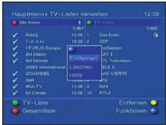 Telestar Teledigi 3 S plus - Entfernen (löschen) aus der Favoritenliste - 1