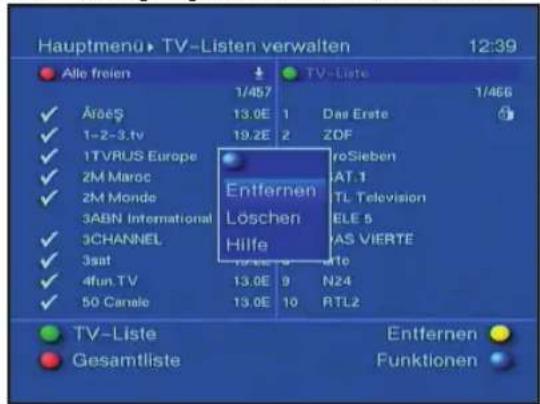 Telestar Teledigi 3 S plus - Programme zur Favoritenliste hinzufügen - 1
