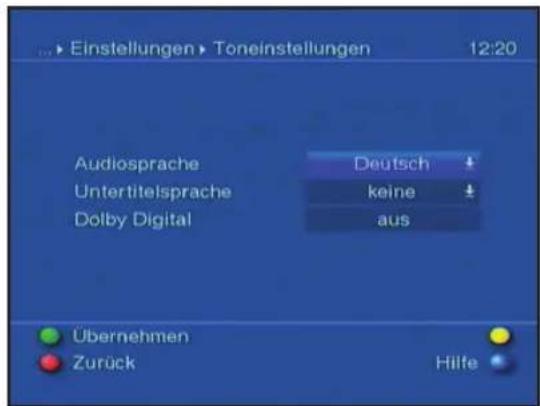 Telestar Teledigi 3 S plus - Toneinstellungen - 1