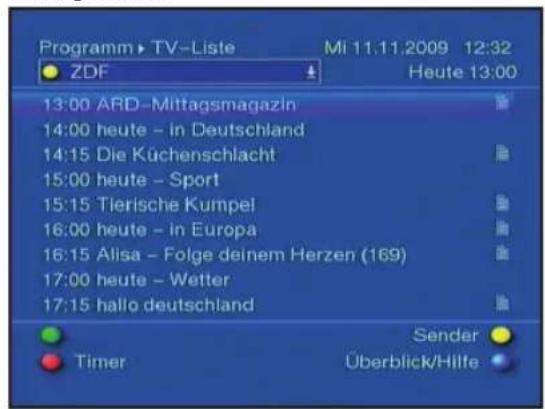 Telestar Teledigi 3 S plus - EPI-Übersicht anderer Programme darstellen - 1