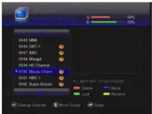 MEGASAT HD950 - Sender bearbeiten - 1