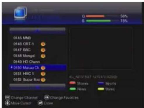 MEGASAT HD950 - Favoriten bearbeiten - 1