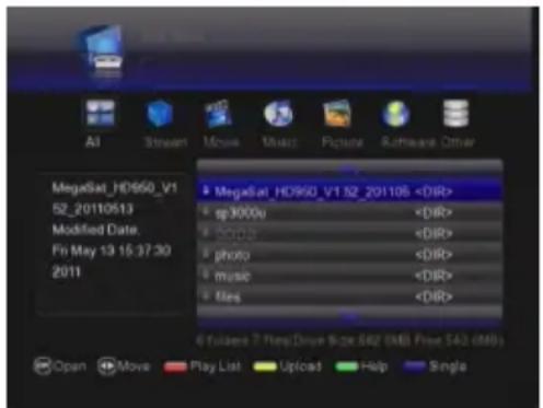 MEGASAT HD950 - USB Manager - 1