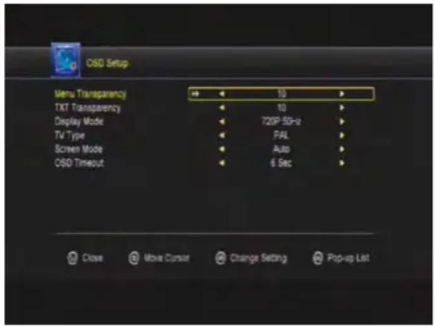 MEGASAT HD 910 Premium - OSD settings - 1