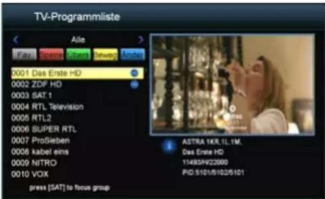 MEGASAT HD 600 - TV channel list - 1
