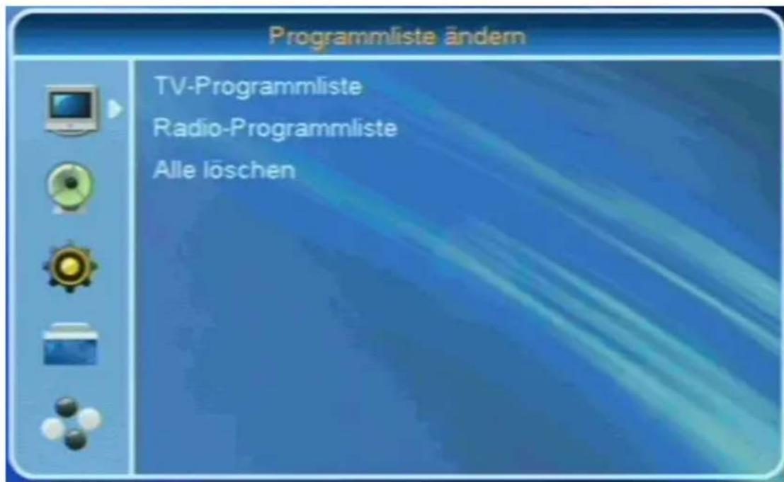 Boca HD Senator - Programmliste ändern (Symbol: Fernseher) - 1