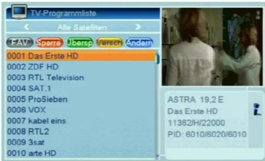 Boca HD Senator - ○ TV-Programmliste - 1