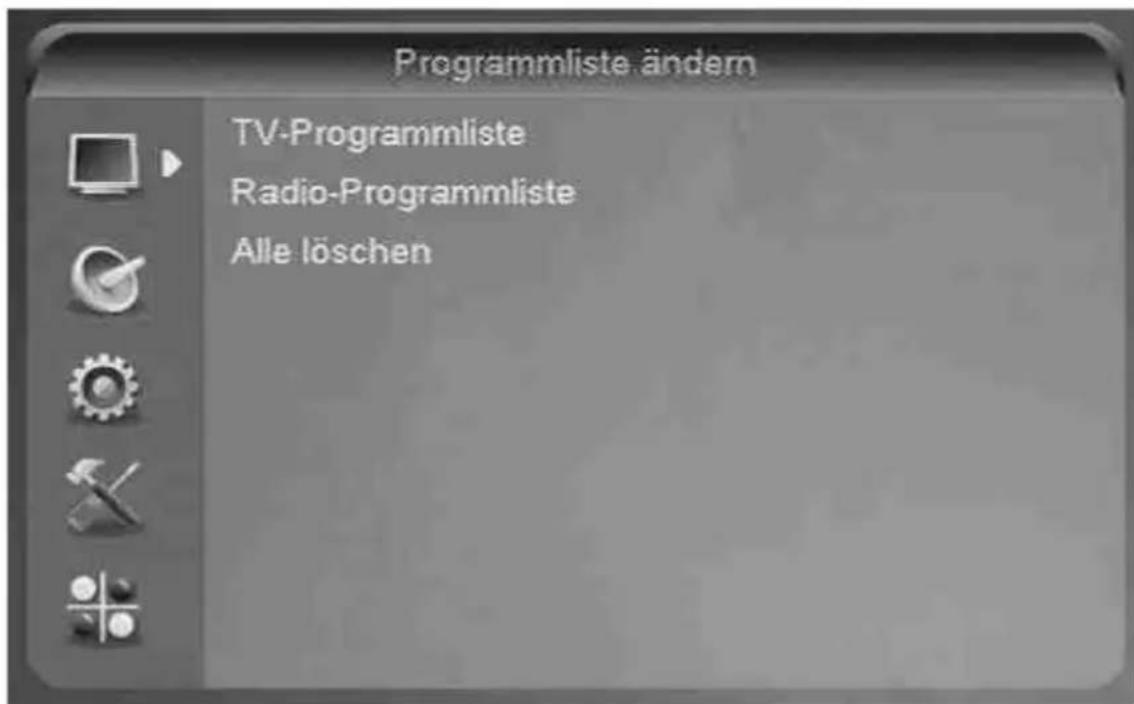Boca HD 190 - Programmliste ändern (Symbol: Fernseher) - 1