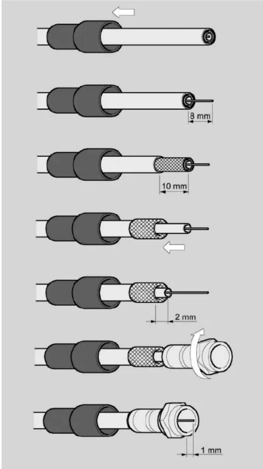 Comag SL35S - Antennen-Kabel montieren - 1