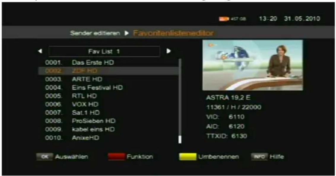 Comag SL60HDplus - - Favoritenlisteneditor - 1