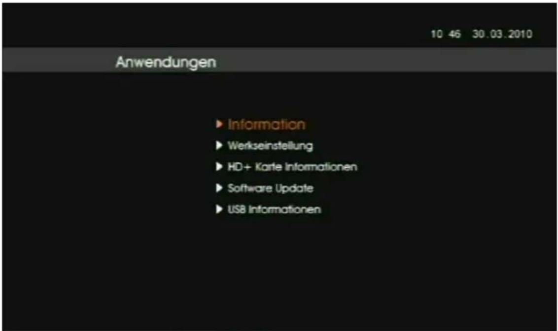 Comag SL60HDplus - Hauptmenüpunkt Anwendungen - 1