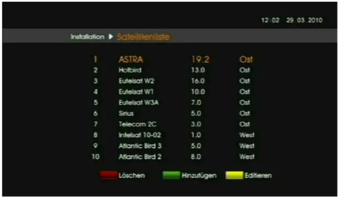 Comag SL60HDplus - - Satellitenliste - 1
