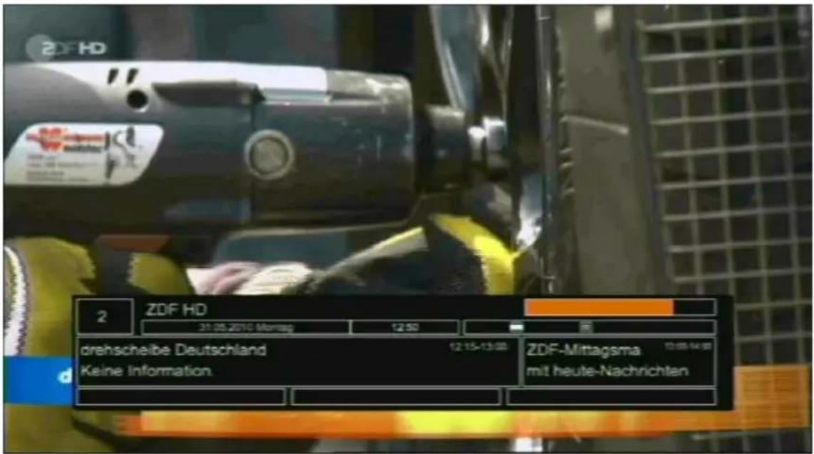 Comag SL60HDplus - Bildschirm-Einblendungen bei einem Programm-Wechsel - 1