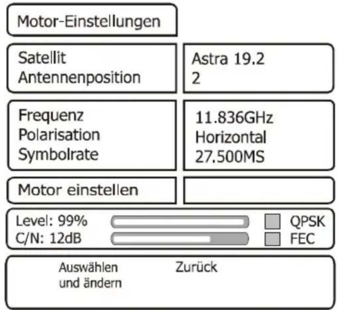 Comag PVR-SL80 - Installation – Motoreinstellungen - 1