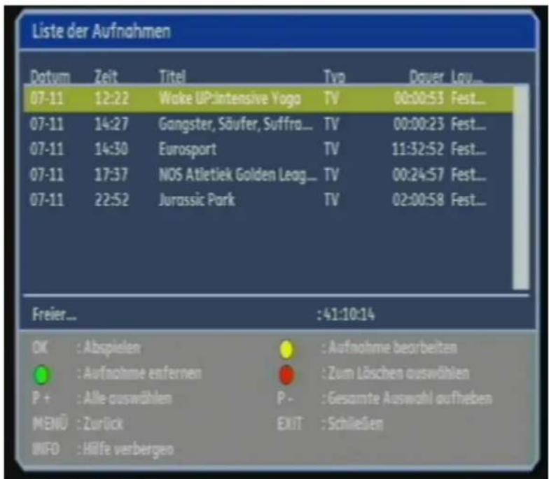 Comag PVR 2/100CI HD - Aufzeichnungen - 3