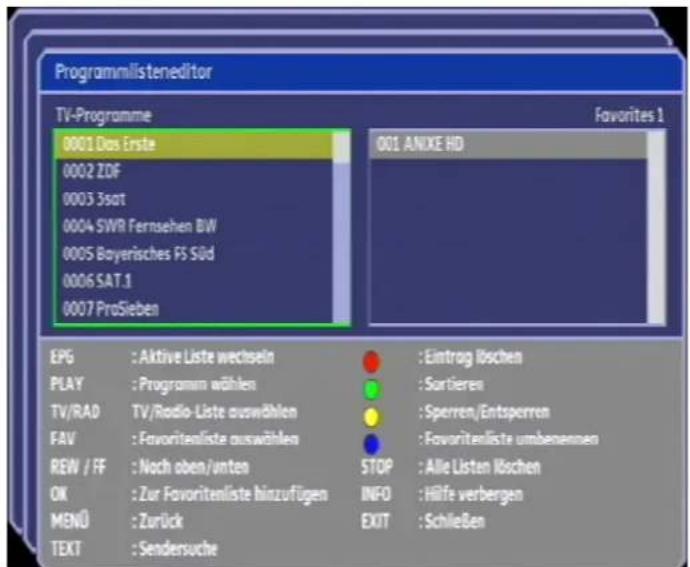 Comag PVR 2/100CI HD - Programmlisteneditor - 3