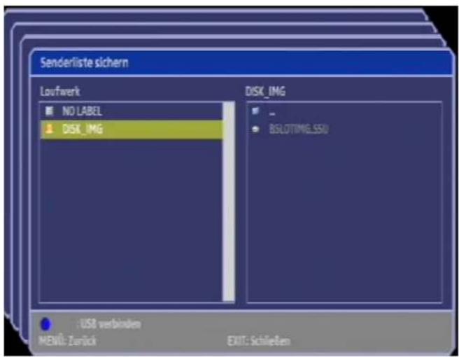 Comag PVR 2/100CI HD - Senderliste sichern auf Festplatte/USB - 1