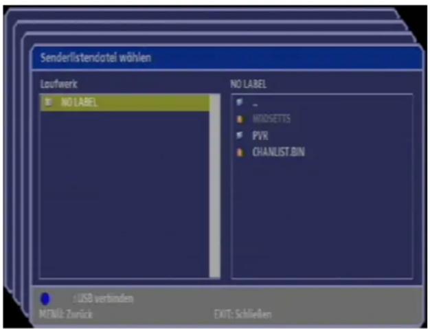 Comag PVR 2/100CI HD - Senderliste von Festplatte/USB wiederherstellen - 1