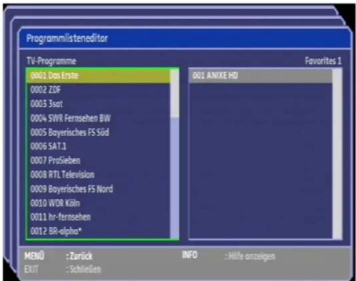 Comag PVR 2/100CI HD - Programmlisteneditor - 1