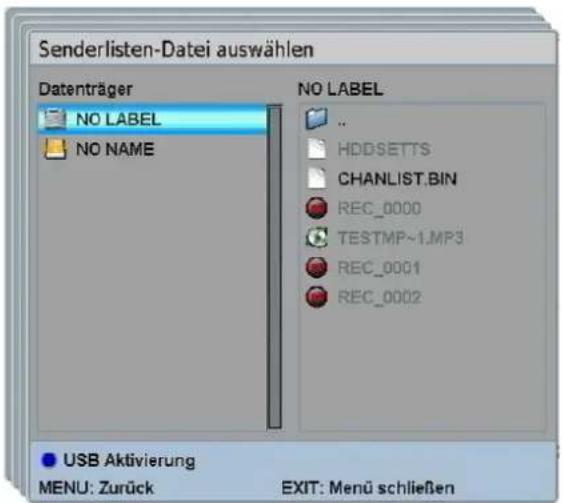 Comag PVR 2/100CI - Senderliste wiederherstellen von HDD/USB - 1