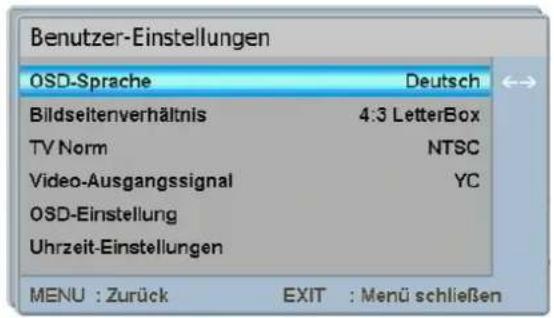 Comag PVR 2/100CI - Benutzereinstellungen - 1