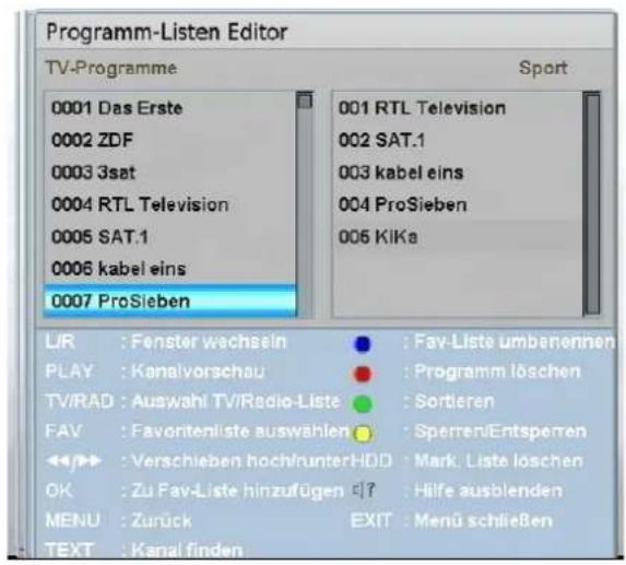 Comag PVR 2/100CI - Programm-Listen-Editor - 3