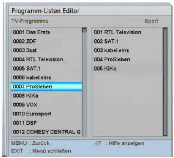 Comag PVR 2/100CI - Programm-Listen-Editor - 1