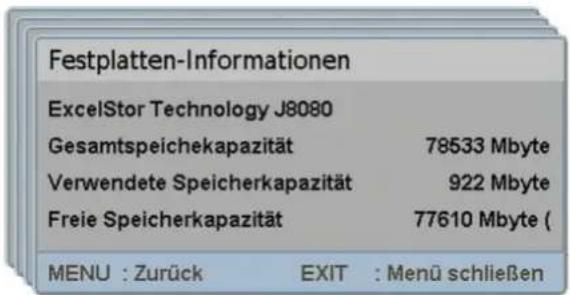 Comag PVR 2/100CI - Festplatten-Informationen - 1