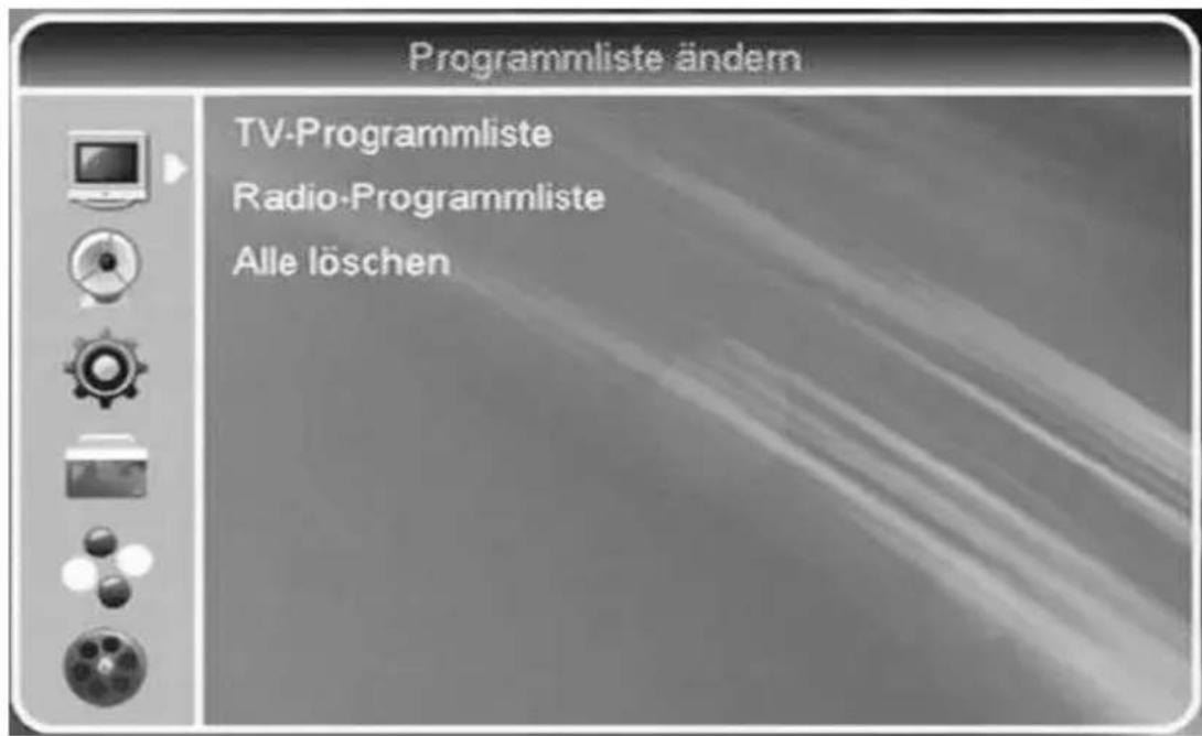 Comag HD50 - Programmliste ändern (Symbol: Fernseher) - 1