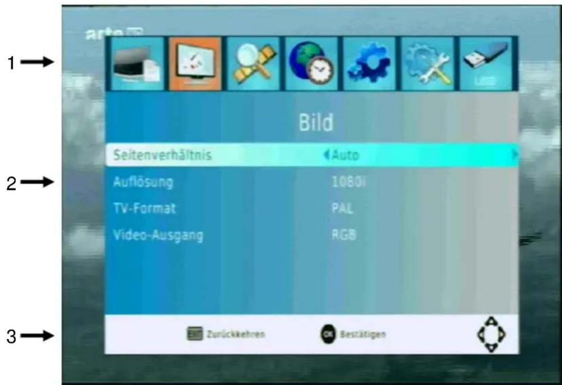Comag HD25 HDMI - So können Sie sich in den Menüs orientieren - 1