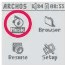 ARCHOS 84 08:33 Music Browser Resume Setup