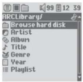 ARCLibraryf Browse hard disk Artist Album Title Genre Year Playlist