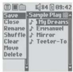 84 09:42 Save Close Rename Shuffle Clear Move Delete Sample Play My Dreams Emmanuel Mirror Teeter-To