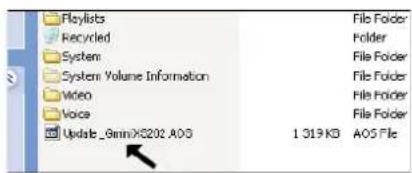 File List Recycled System System Volume Information Video Voice Update_GminX5202.AOS 1 319 KB AOS File
