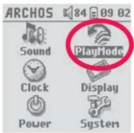 ARCHOS 84 09 02 Sound PlayMode Clock Display Power System