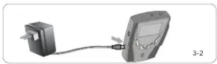 YAKUMO Hypersound 128 - Charging with the supplied adapter: - 1