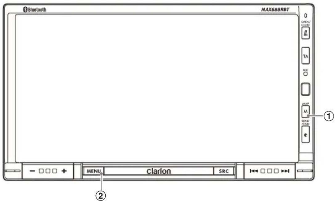 Bluetooth MAX688RBT OPEN/CLOCK TA MFC MAX M SEND/FEND € - □□□ + MENU clarion SRC ① ②