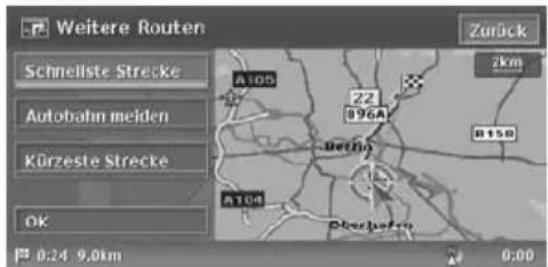 Weitere Routen Schnellste Strecke Autobahn meiden Kürzeste Strecke OK 0:24 9.0km Zurück 2km Berlin A105 22 896A B15B A104 Dorlopfern 0:00