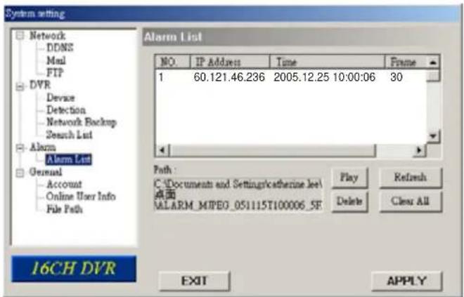 Monacor DMR-508 - Alarm List - 1