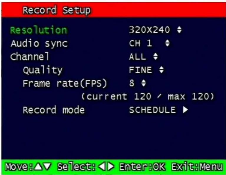 Monacor DMR-408 - Record Setup menu - 1