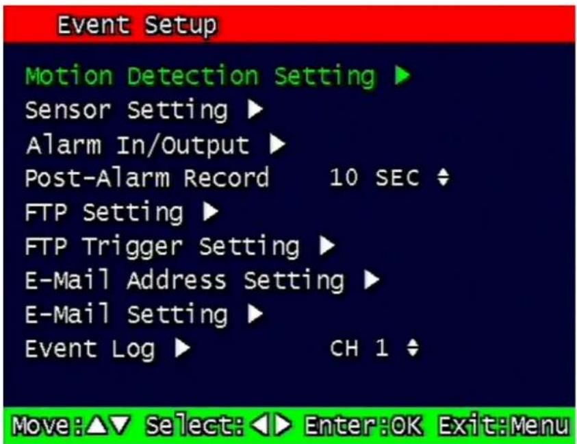 Monacor DMR-408 - Event Setup Menu - 1