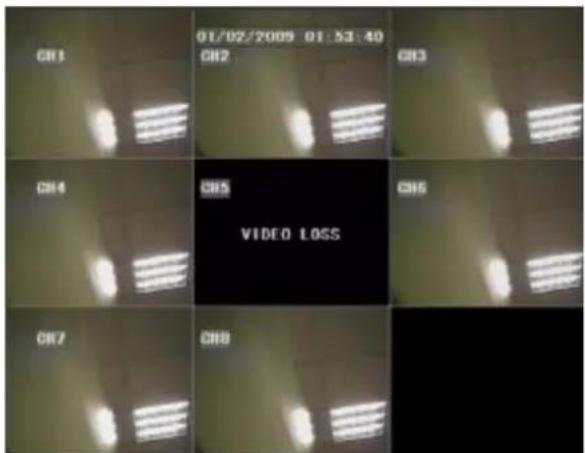 CH1 01/02/2009 01:53:40 CH2 CH3 CH4 CH5 VIDEO LOSS CH6 CH7 CH8