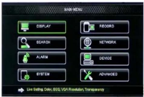 Monacor DMR-2840SET - Main Menu - 1