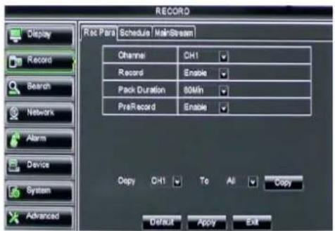 Monacor DMR-2840SET - Record parameters - 1
