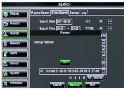 Monacor DMR-2840SET - back-up file based on event - 4