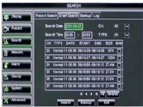Monacor DMR-2840SET - Event Search - 1