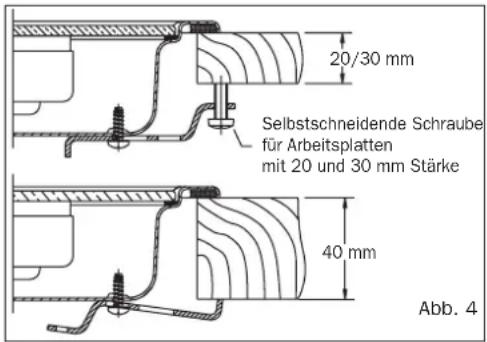 SMEG SE640CMX - Verankerung des Kochfelds (siehe Abb. 4) - 1