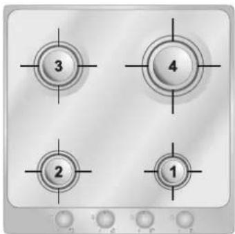 SMEG PTV705NL - Anordnung der Brenner auf der Kochmulde - 1
