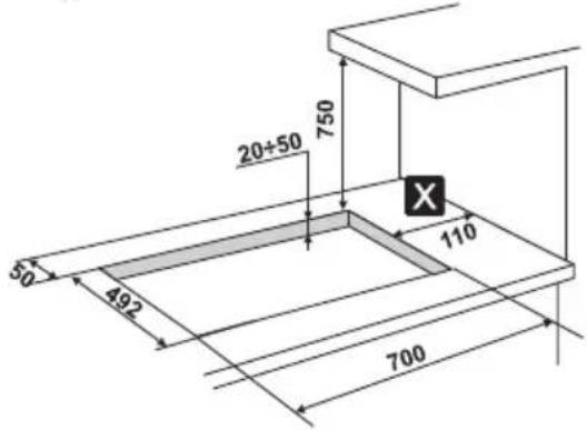 SMEG PGF75FBE - Befestigung an der Auflagefläche des Modells mit herkömmlichem Einbau (Abb. 1) - 1